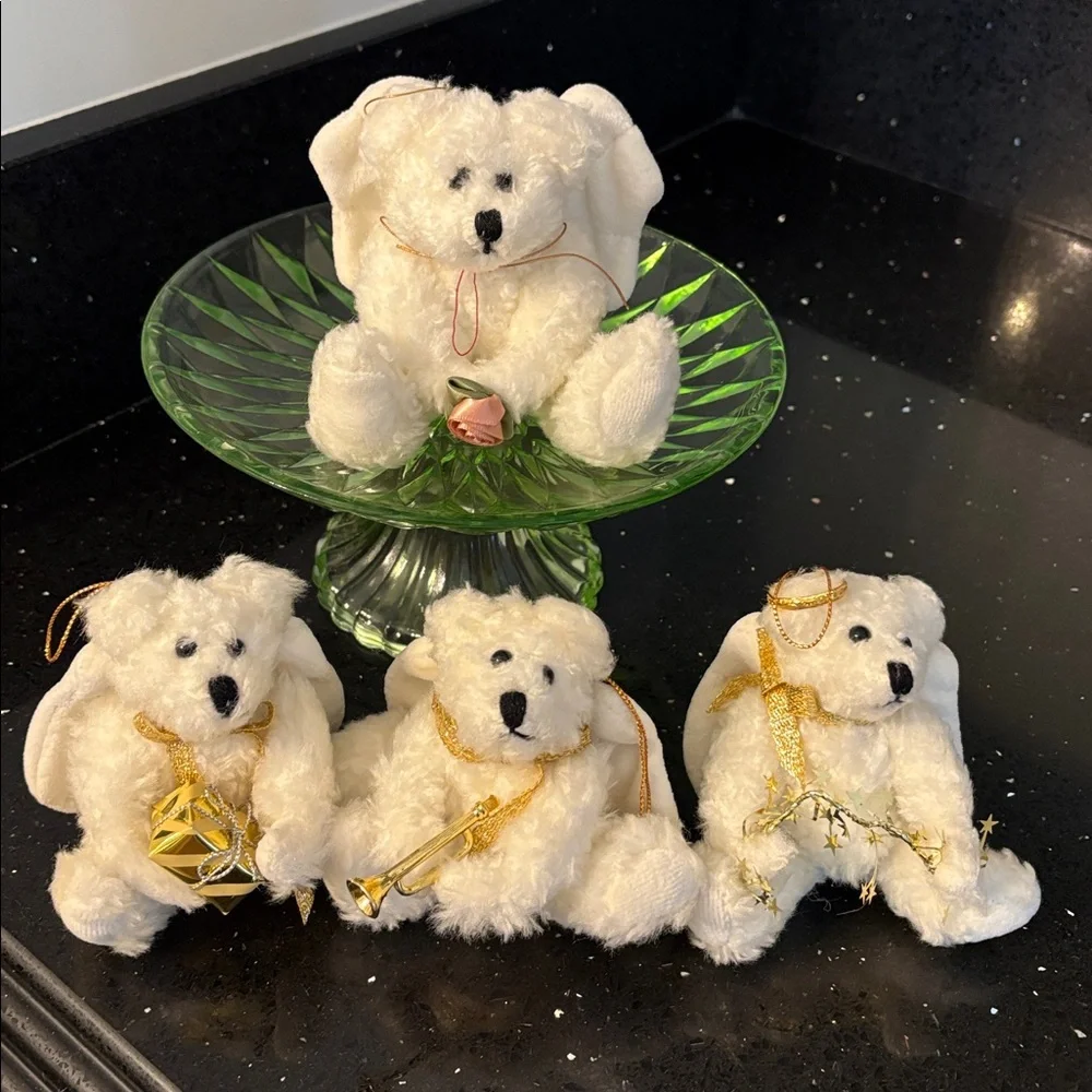 BUNDLE/7 Plushie Boyds Hinged Angel Bears Brocade Santa Roly Poly Rudolphs - Picture 6 of 16